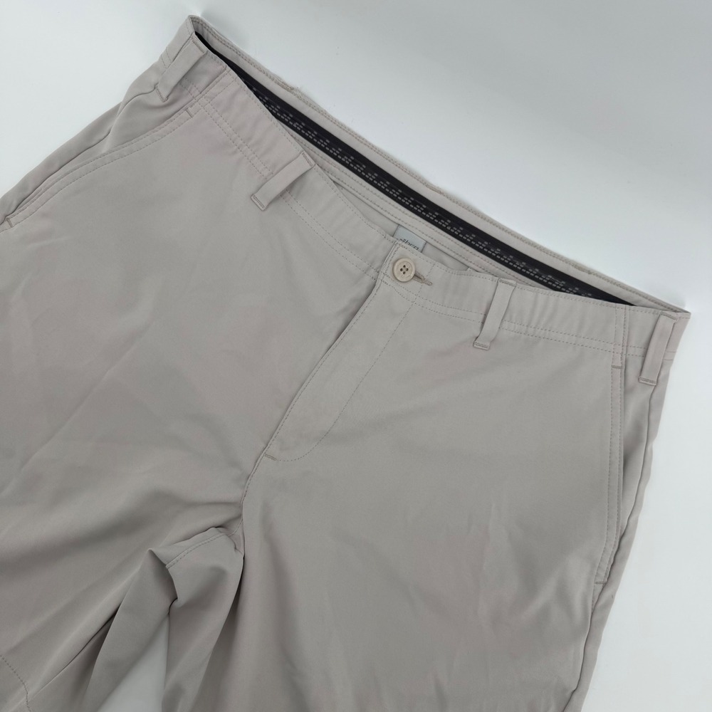 BCG Performance Shorts Mens 34W Stone‎ Grey Flat Front Golf Active Stretch